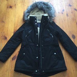 Nautica Women's Fur Hood Waterproof Jacket